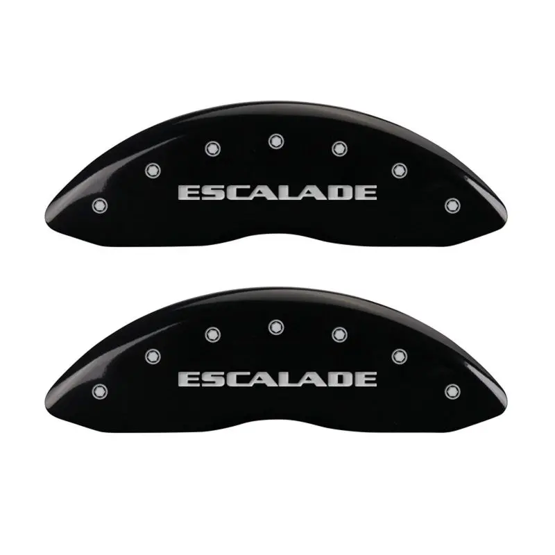 Mgp Engraved Caliper Covers For Cadillac Escalade & Ext – Front And Rear, Black Finish With Silver Chrome Highlights 1