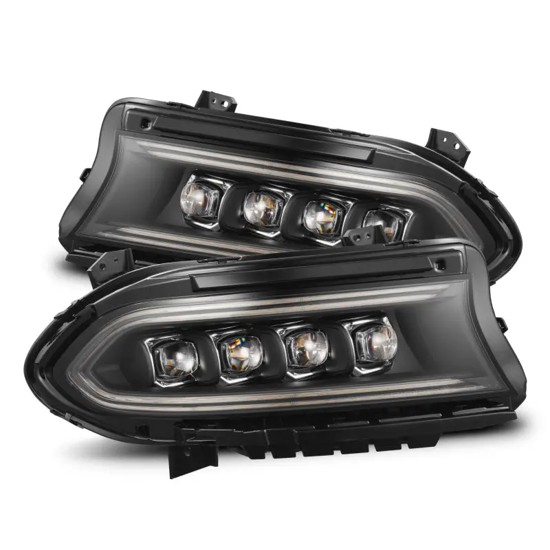 Alpharex Nova-Series Led Projector Headlights For 2015–2023 Dodge Charger – Black Housing With Activation Light, Sequential Turn Signals, And Daytime Running Lights 1