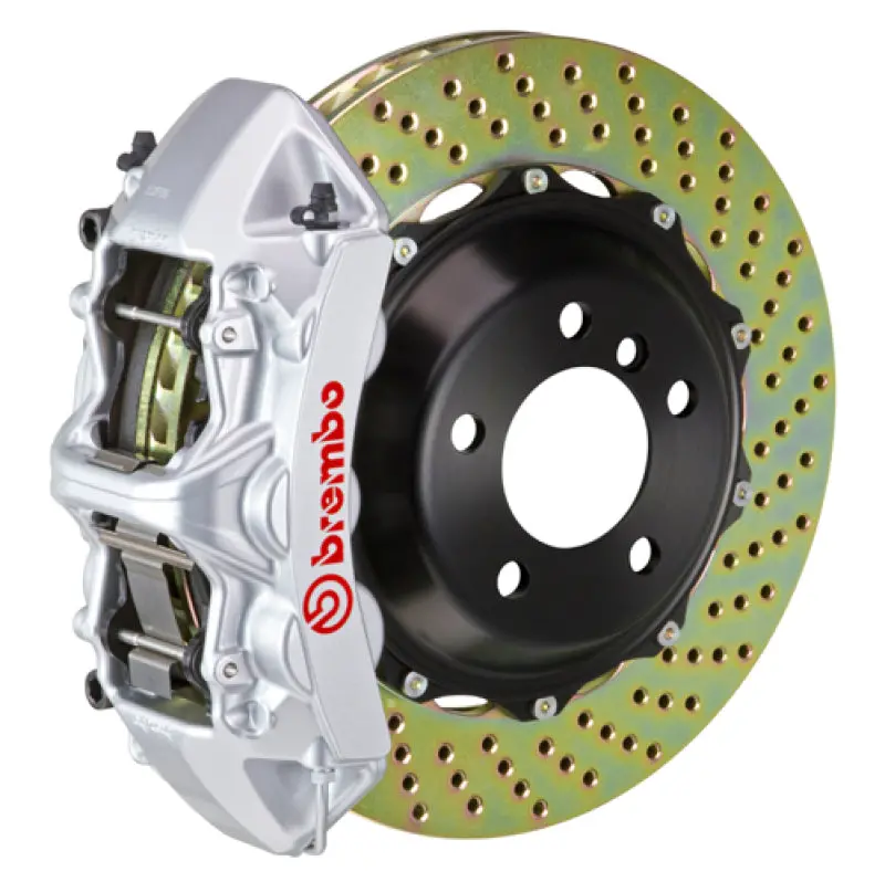Brembo 04-10 5-Series (Excl. Xdrive/M5) Front Gt Bbk 6 Piston Cast 380X32 2Pc Rotor Drilled-Silver 1