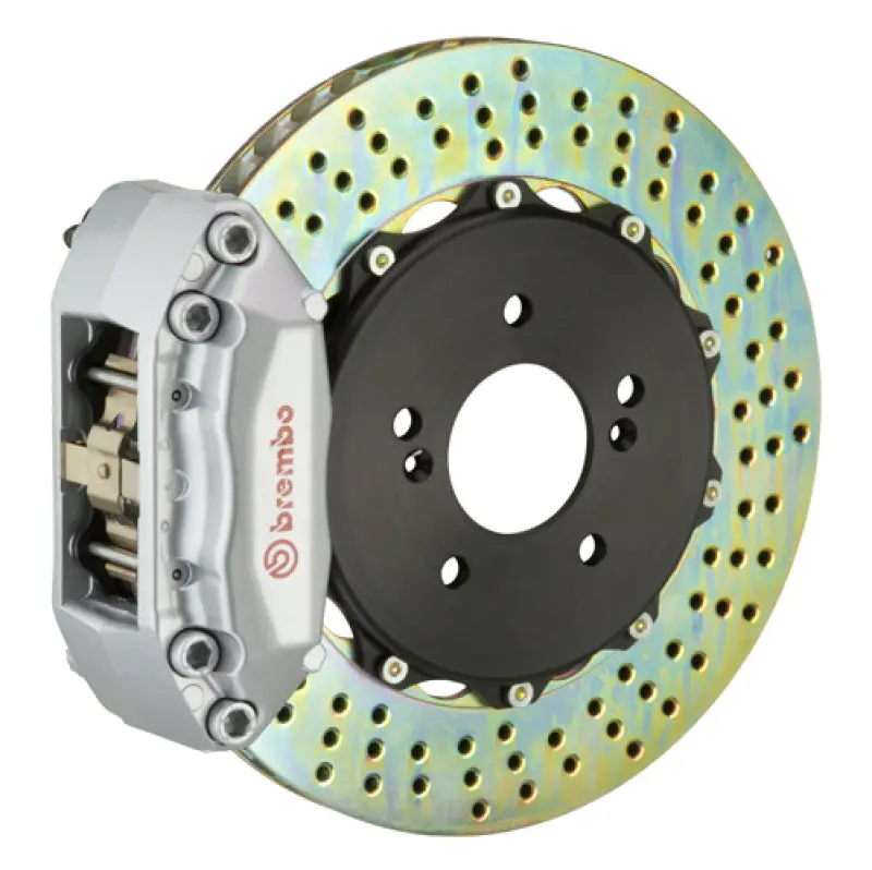 Brembo Gt Rear Big Brake Kit For 1995–1999 Bmw M3 – 4-Piston Calipers, 328×28Mm Two-Piece Drilled Rotors (Silver Finish) 1
