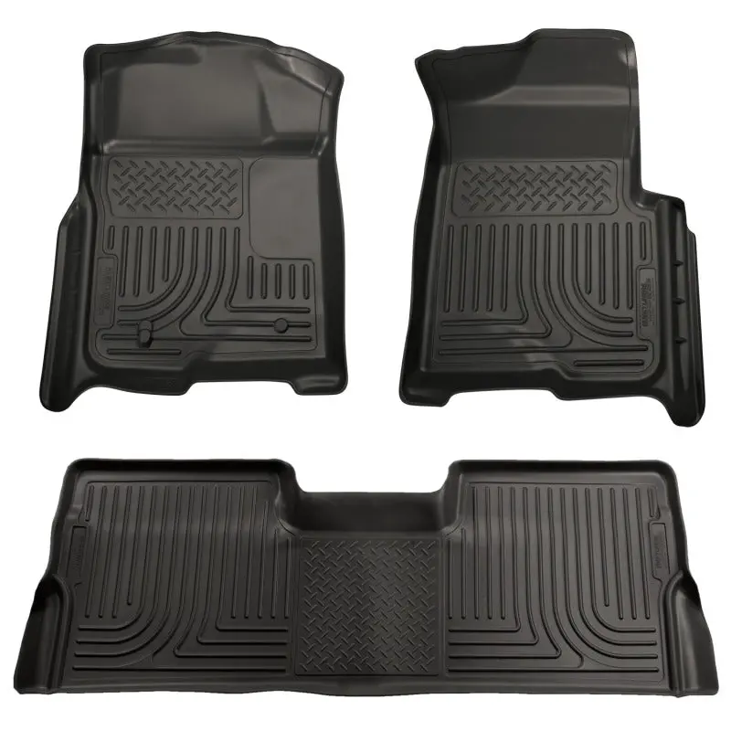 Husky Liners Weatherbeater Floor Mats For 2008–2010 Ford Super Duty Super Cab (Black, Excludes Manual Transmission Models) 1