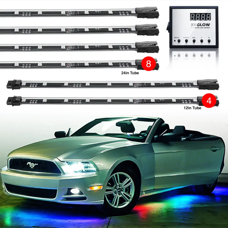 Xkglow 3-Million-Color Led Accent Light Kit – 8X24" + 4X12" Tubes For Cars & Trucks 1