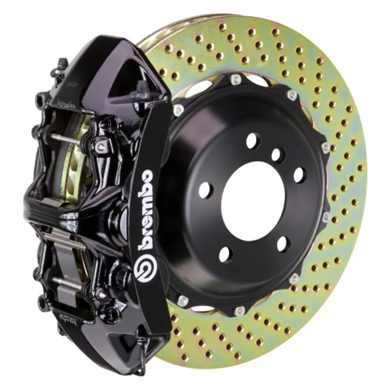 Brembo Gt Big Brake Kit For 2005–2013 Corvette – Front, 6-Piston Calipers, 380X32Mm Drilled Two-Piece Rotors, Black Finish 1