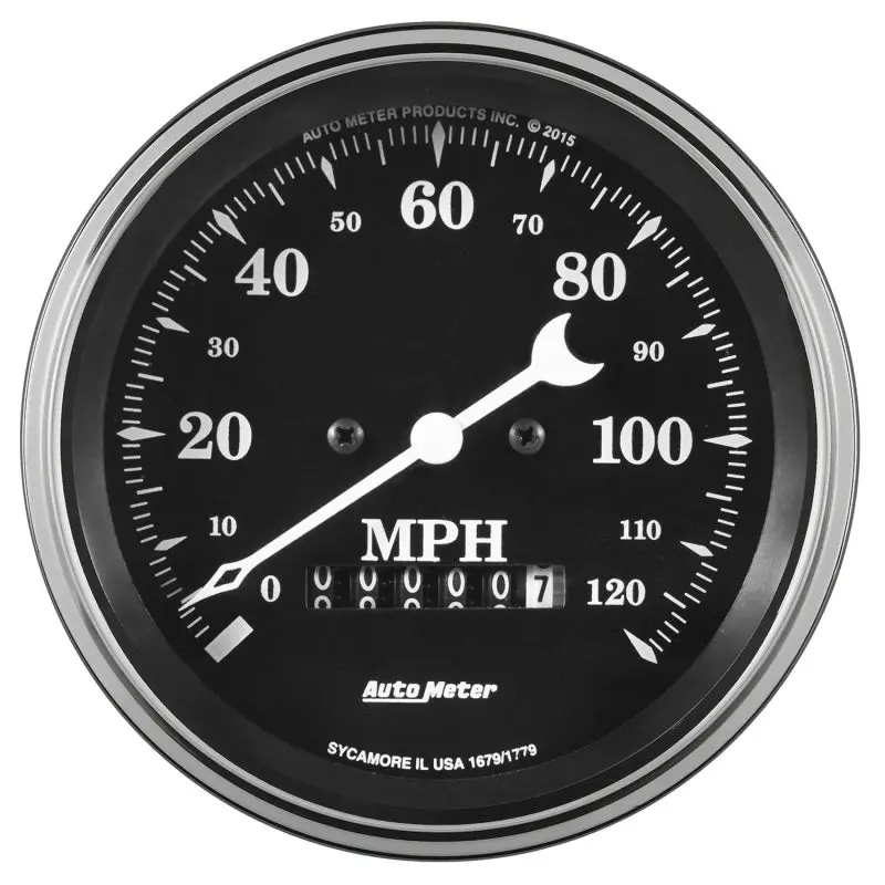 Autometer 3-3/8-Inch Electric Speedometer With Programmable Calibration, Odometer, And Vintage-Style Black Face 1