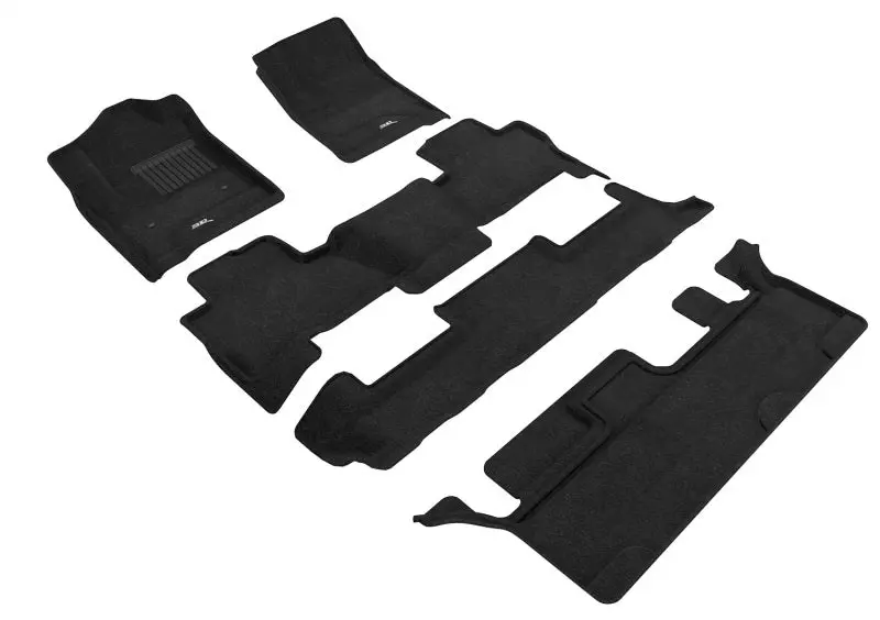 3D Maxpider Elegant All-Weather Floor Mat Set For 2015–2020 Chevrolet Tahoe — Bench-Style 2Nd Row, Black 1