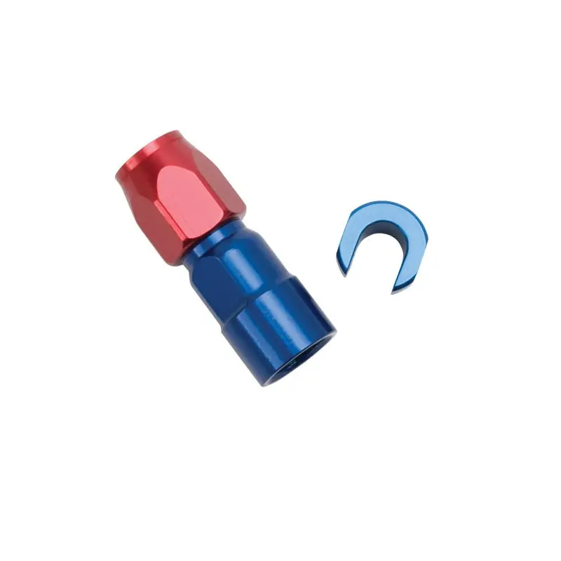 Russell Performance 5/16" Sae Quick-Disconnect Female To -6 An Hose Fitting – Red/Blue Straight Angle 1